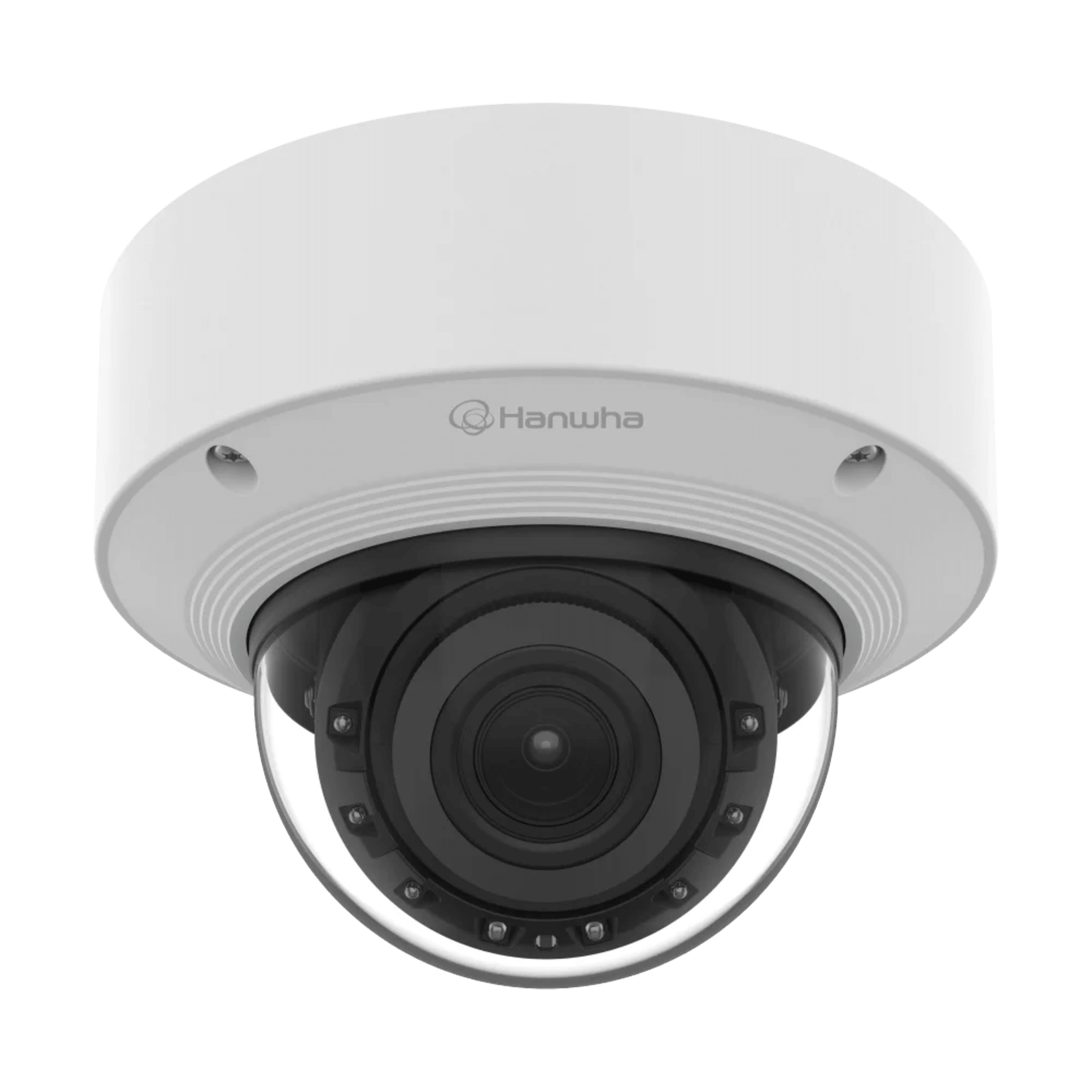 Cámara Domo AI 8 Megapíxeles / Motorizado 4.4-9.3 mm 2.1x / Dual NPU / IR 50 m (164 ft) / IP52 IK10 / Analítica Avanzada IA / extremeWDR 120 dB / Wisenet 9