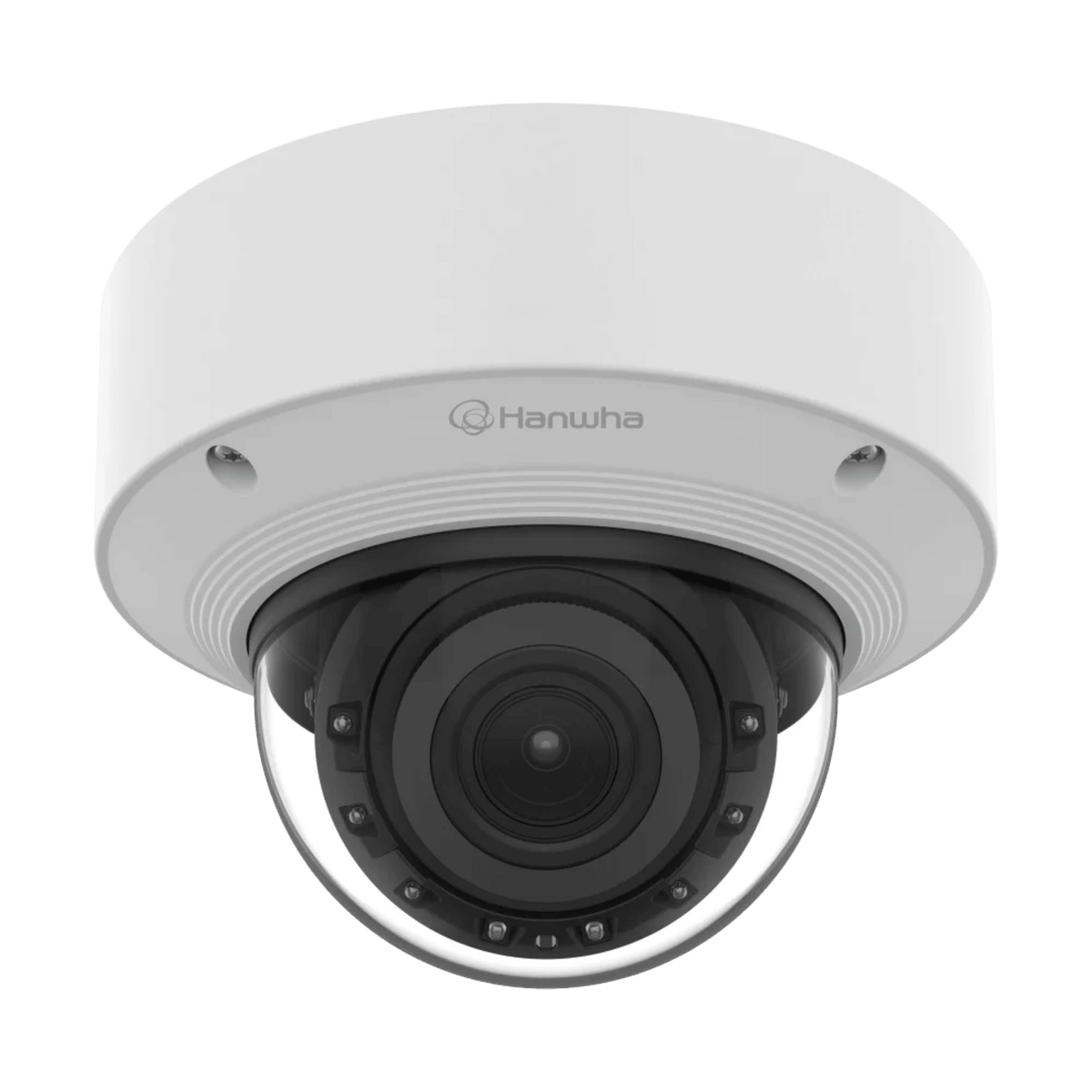 Cámara Domo AI 8 Megapíxeles / Motorizado 4.4-9.3 mm 2.1x / Dual NPU / IR 50 m (164 ft) / IP52 IK10 / Analítica Avanzada IA / extremeWDR 120 dB / Wisenet 9