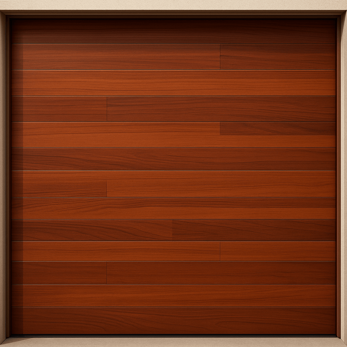 Puerta de Garage de Alta Calidad / Estilo Americano / Acabado Laminado PREMIUM / Color Madera Clara / 9x8 Pies.