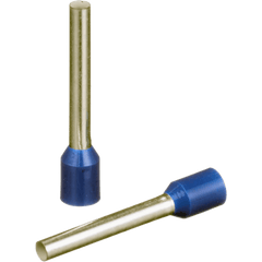 Ferrúl de cobre DIN Azul para Cable 14 AWG. Paquete de 500 Piezas