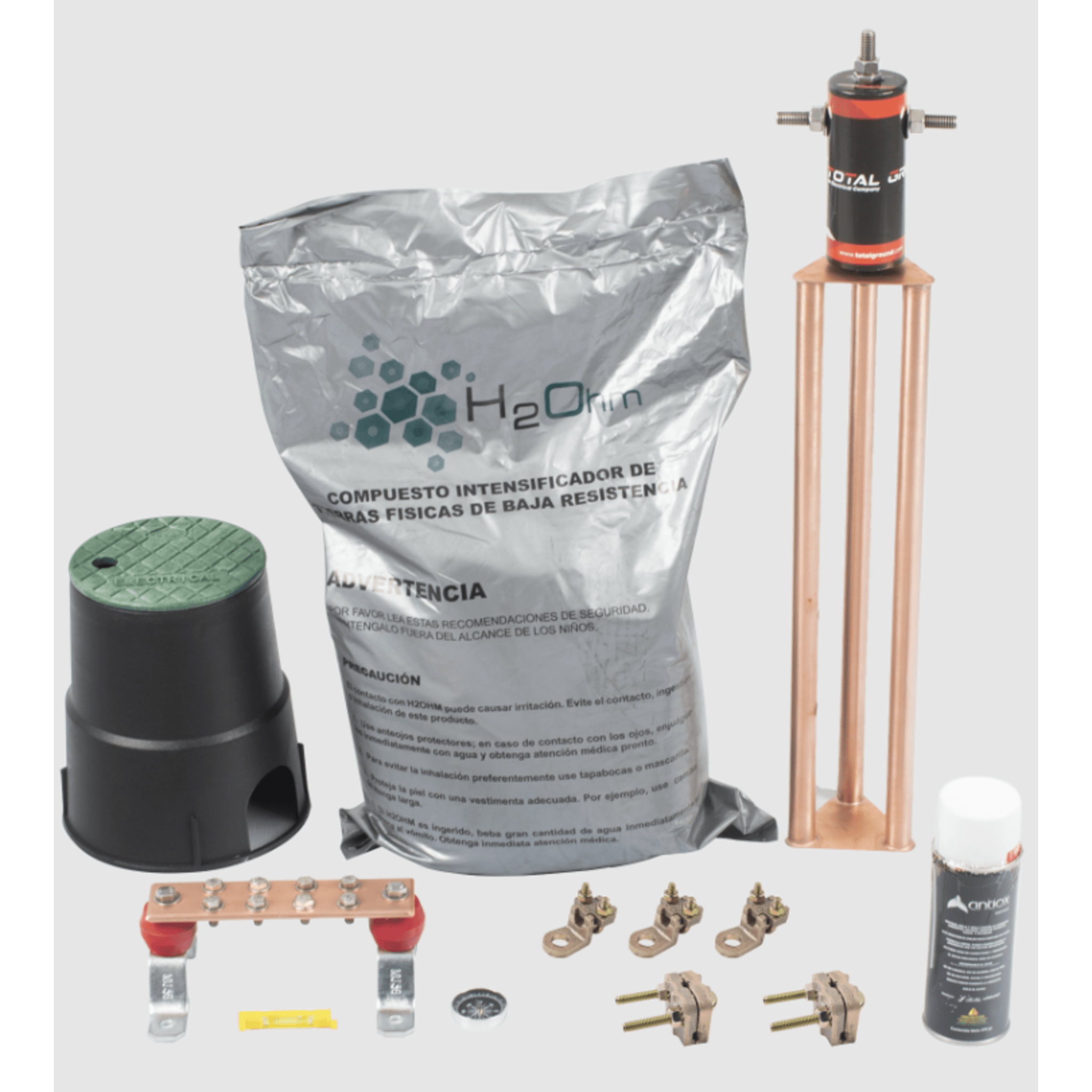 Kit de tierra física modelo TG30AB con Electrodo Magnetoactivo, capacidad: 30 AMP
