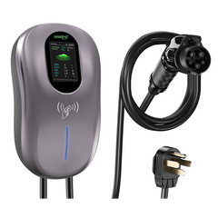 Estación de Carga para Vehículos Eléctricos / 40 A / 9.6 kW / Conector Tipo 1 (SAE J1772) / 110-240 V AC / Pantalla LCD 4.3 in (10.9 cm) / WiFi / APP / RFID / IP65 / Cable TPE 5 m (16.4 ft)