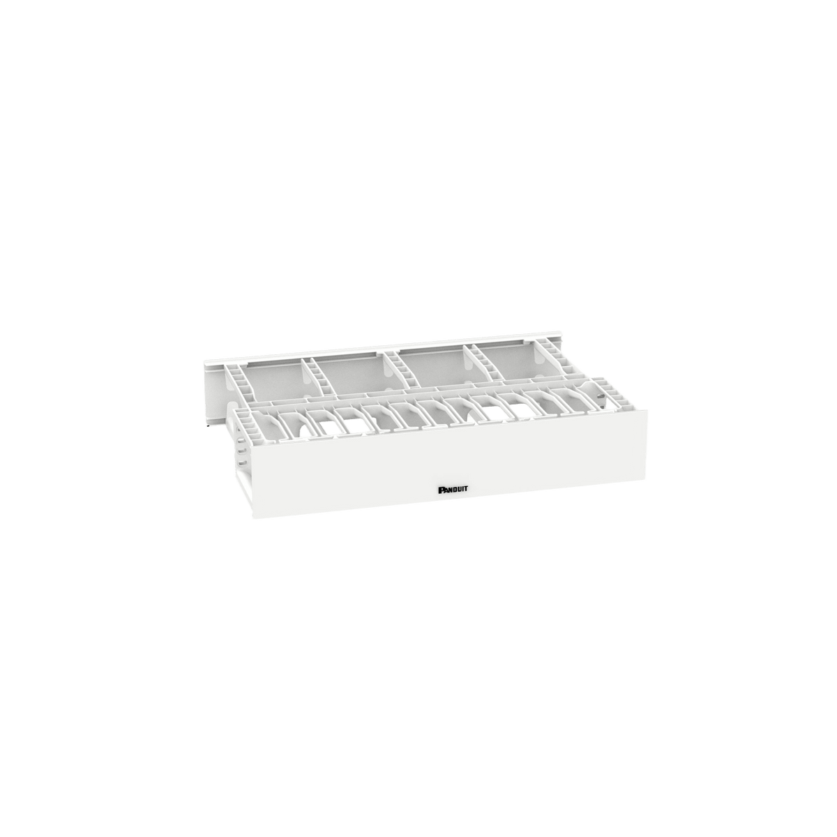 Organizador de Cables Horizontal NetManager de Alta Densidad, Doble (Frontal y Posterior), Para Rack de 19in, 2UR, Color Blanco