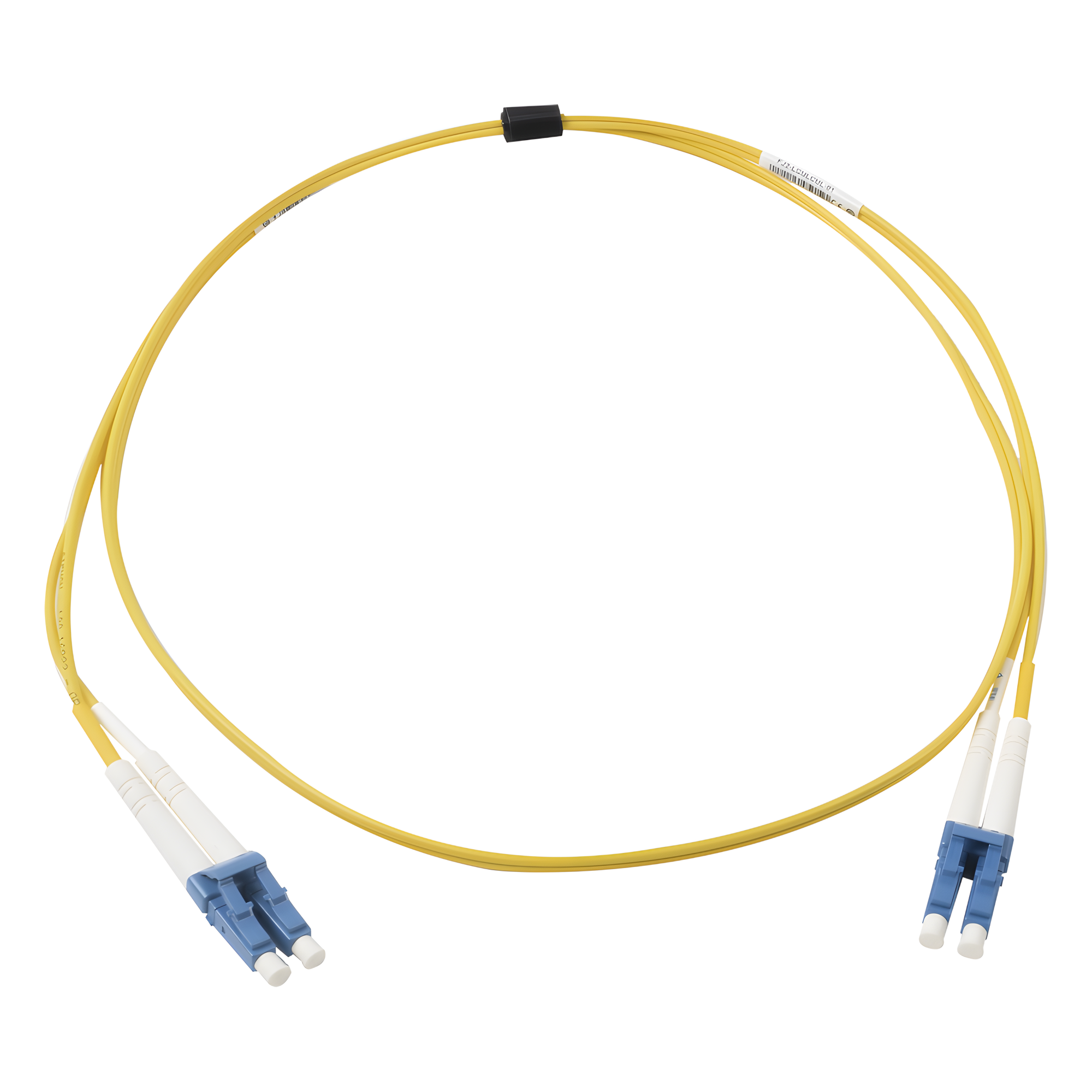Jumper de Fibra Óptica Monomodo (OS2), XGLO, Riser, LC/UPC-LC/UPC Duplex, OFNR, Color Amarillo, 1 Metro (3.28 Pies)