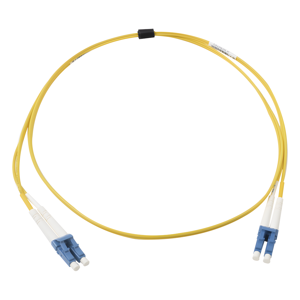 Jumper de Fibra Óptica Monomodo (OS2), XGLO, Riser, LC/UPC-LC/UPC Duplex, OFNR, Color Amarillo, 1 Metro (3.28 Pies)