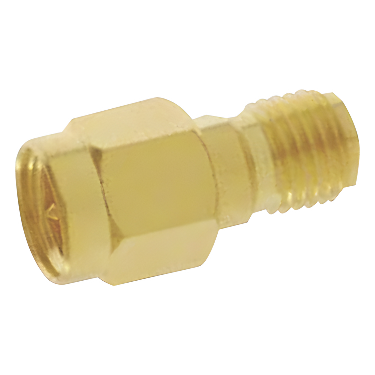 Adaptador en Línea, de Conector SMA Macho a SMA Hembra Inverso, Oro/ Oro/ Teflón.