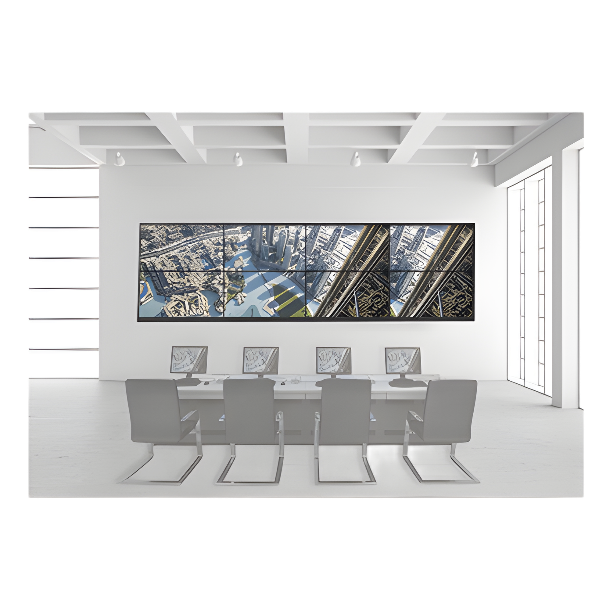 Kit Videowall 4x2 / Incluye 8 Pantallas de 55" / Decoder / Base de Pared