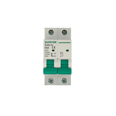 Protección Térmica/ Interruptor 2P, 16 A,  Corriente Alterna 400Vca para Aplicación Fotovoltaica Montaje Riel DIN