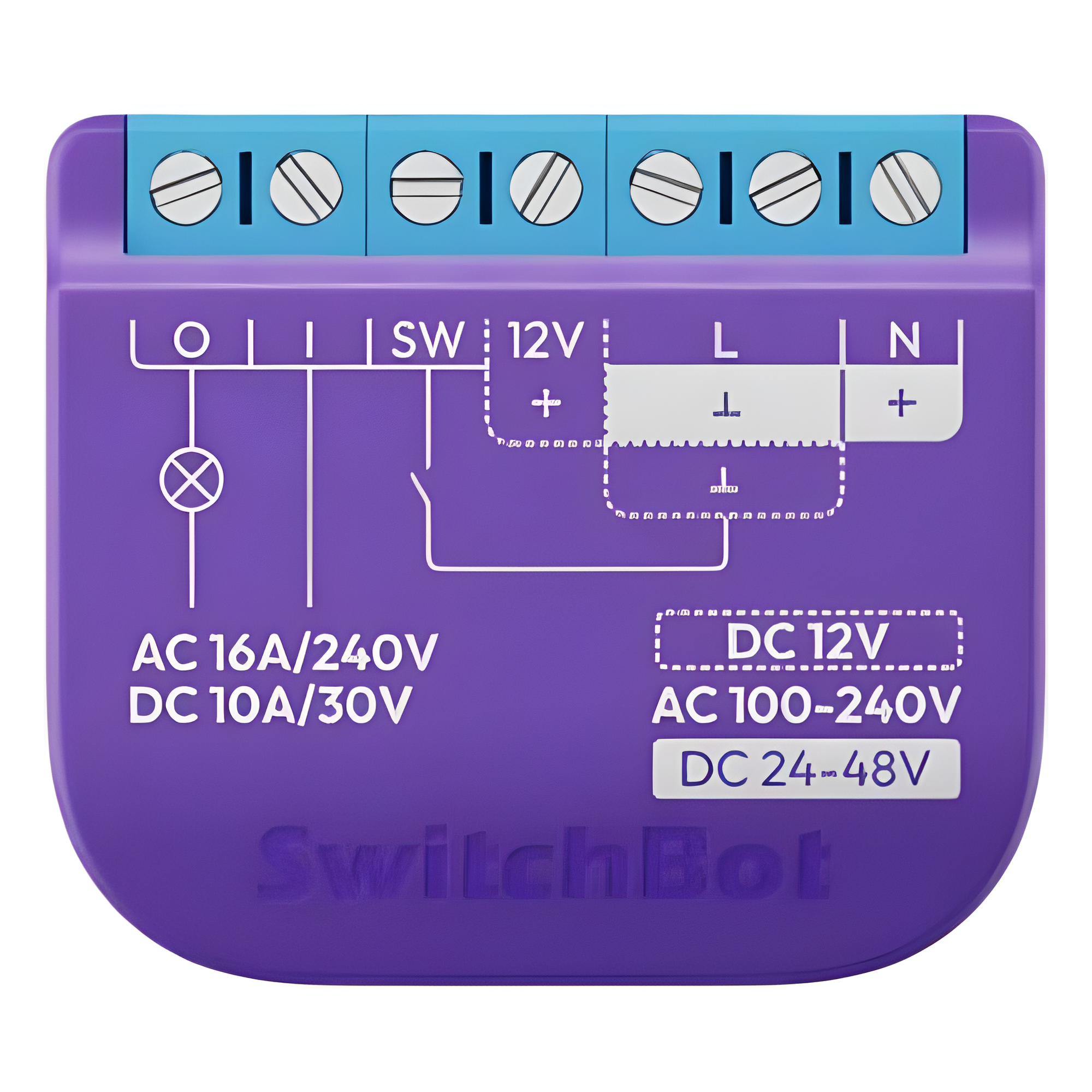Switch Relevador Inteligente conectividad inalambrica Wifi y BLE / Salida Contacto Seco / Compatible con asistentes de voz / Dimensiones 42x36x16 mm