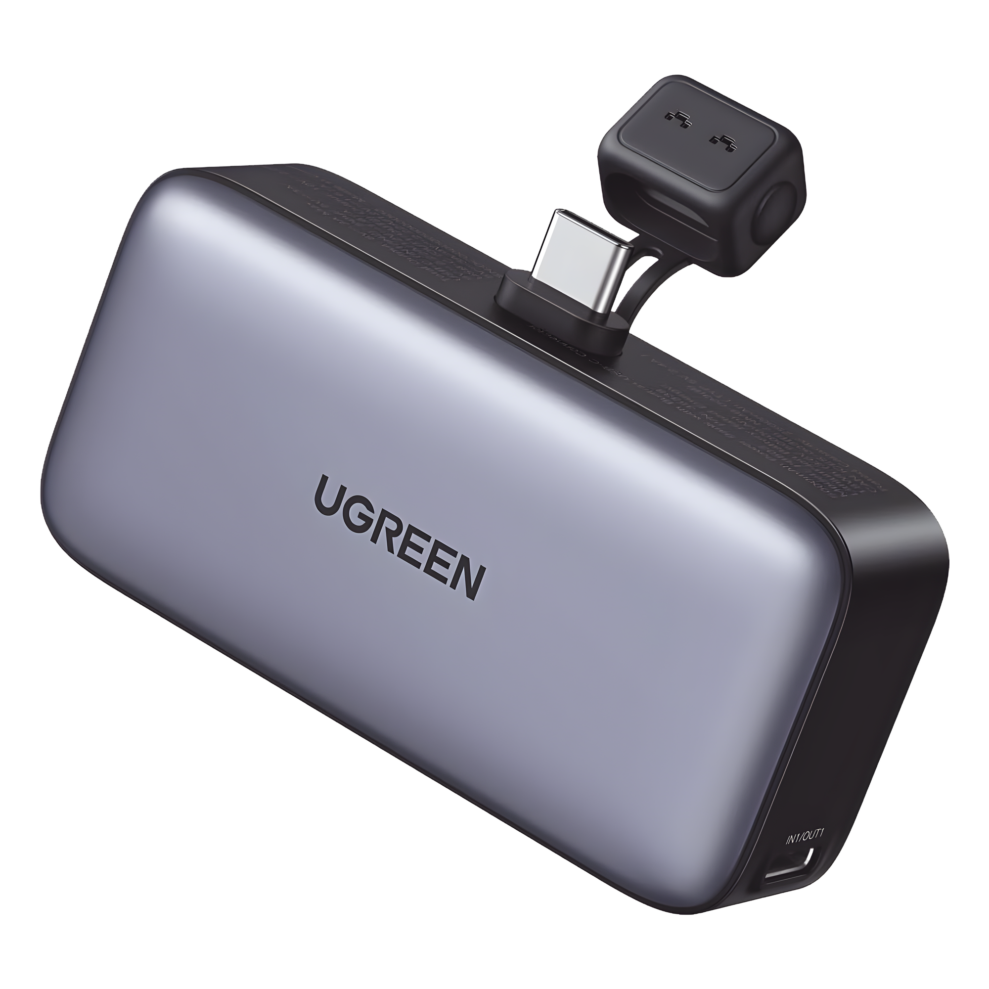 Power Bank 5000mAh | Conector USB-C Incorporado | 22.5W  | Carga Rápida | Soporte Integrado | Pantalla Led | Compacto  y Portatil | Compatible con iPhone 16 15 iPad Pro Galaxy Pixel..