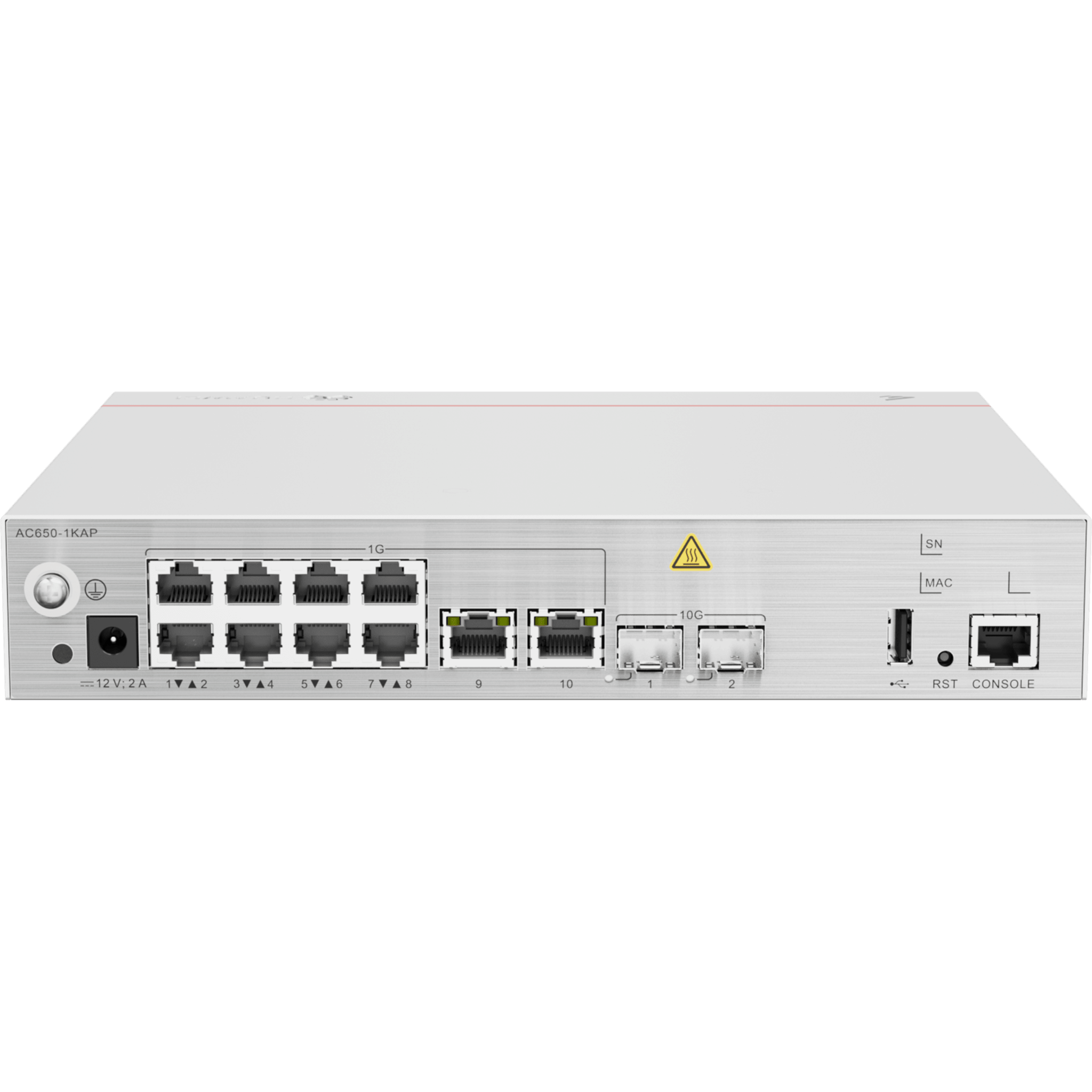 Controladora de Puntos de Acceso / 10 puertos 10/100/1000 Mbps / 2 puertos 10GE SFP+ / Hotspot 2.0 / Roaming Capa 2 y 3 / Rendimiento 12 Gbps / Soporta 1,024 Puntos de acceso Huawei eKit