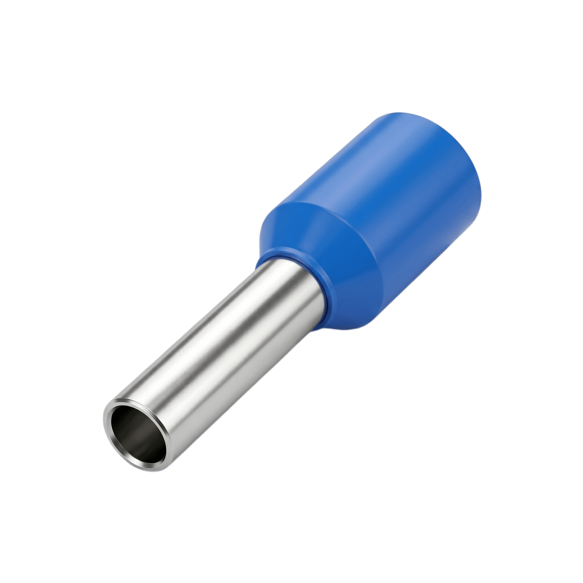 Conector Ferrule | 14AWG | 2.5mm²  | Conductor Latón Estañado  | Aislamiento PVC Azúl | 25 Piezas por Bolsa