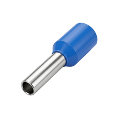 Conector Ferrule | 14AWG | 2.5mm²  | Conductor Latón Estañado  | Aislamiento PVC Azúl | 25 Piezas por Bolsa