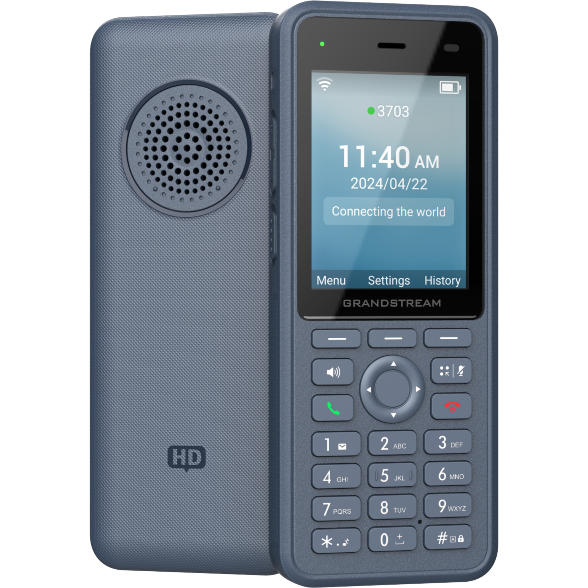 Teléfono IP Wi-Fi Inalámbrico WP836 / Wi-Fi 6 Doble Banda / IP69K Resistente a Exteriores / Batería 3000 mAh / 4 Conferencias / Bluetooth Integrado / USB Tipo C / Compatibilidad con Códec Opus HD