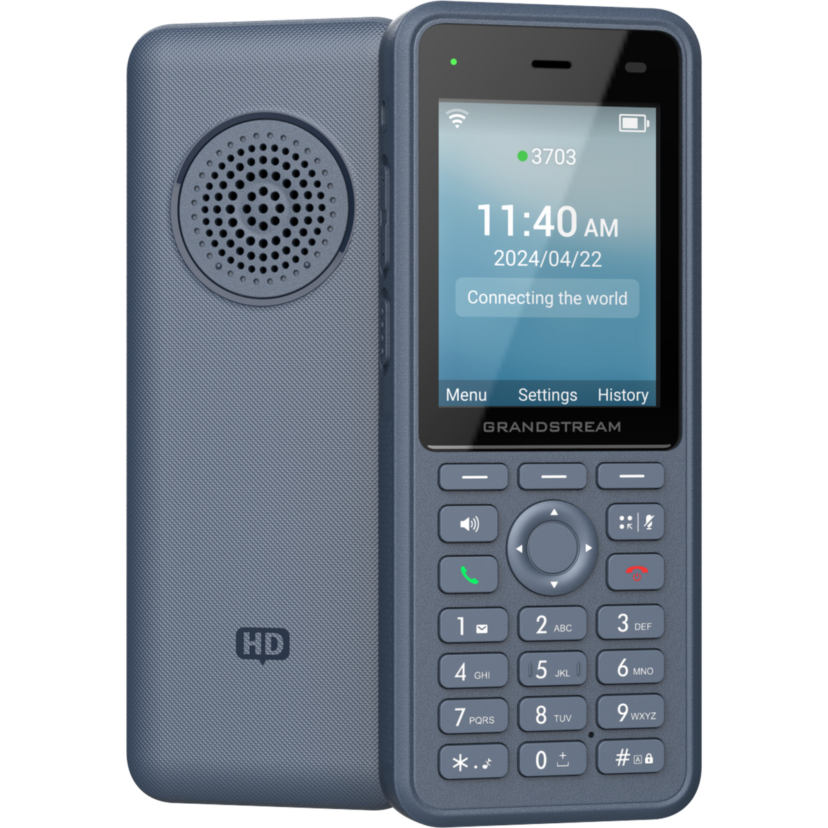 Teléfono IP Wi-Fi Inalámbrico WP836 / Wi-Fi 6 Doble Banda / IP69K Resistente a Exteriores / Batería 3000 mAh / 4 Conferencias / Bluetooth Integrado / USB Tipo C / Compatibilidad con Códec Opus HD