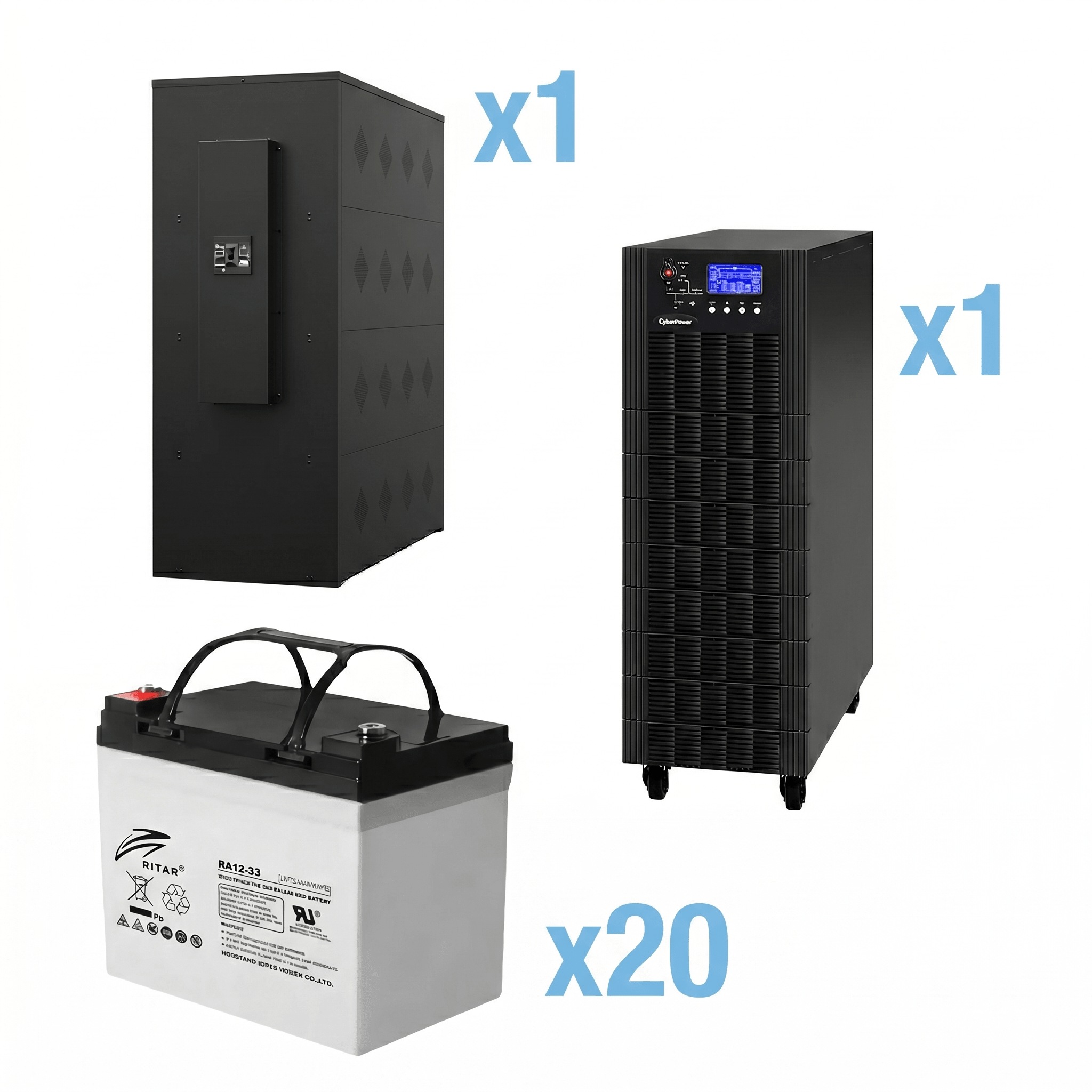 UPS Trifásico de 30 kVA/27 kW, Topología Online Doble Conversión, Voltaje de 208/220 Vca de L-L, Respaldo de 5 Minutos al 100% de Carga, Incluye Módulo y Banco de Baterías