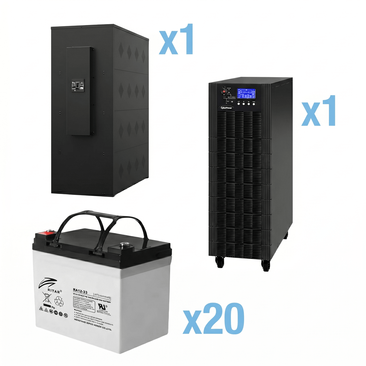 UPS Trifásico de 30 kVA/27 kW, Topología Online Doble Conversión, Voltaje de 208/220 Vca de L-L, Respaldo de 5 Minutos al 100% de Carga, Incluye Módulo y Banco de Baterías