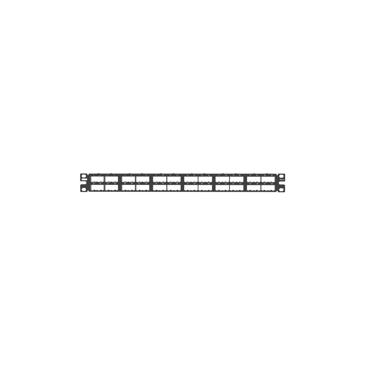 Panel de Parcheo Modular Mini-Com (Sin Conectores), Plano, Blindado, Alta Densidad, de 48 Puertos, 1UR