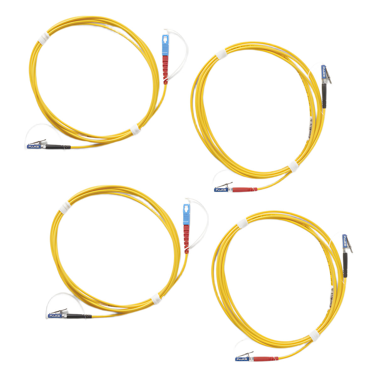 Kit de Cables de Referencia de Comprobación Monomodo CertiFiber Pro, Para Fibras con Conectores LC (2 SC/LC Metálico, 2 LC/LC Metálico), de 2 Metros (6.56 Pies)