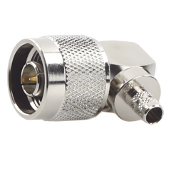 Conector N Macho en A/R de Anillo Plegable para Cables RG-8/X, LMR-240, Níquel/ Oro/ Teflón.