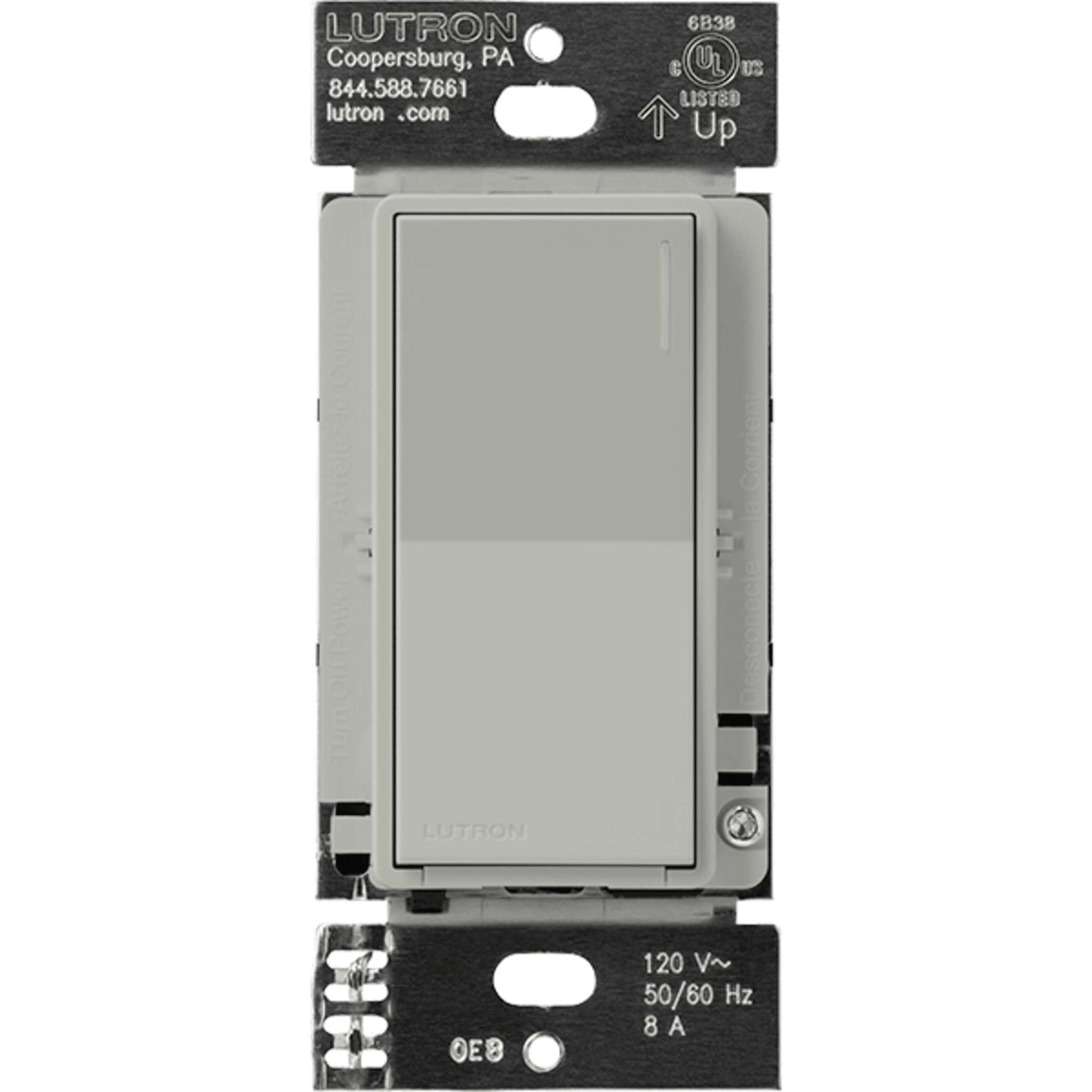 (RadioRa3) Apagador Sunnata color blanco para linea Radio Ra3, 8A de iluminacion, 5.8A Motor