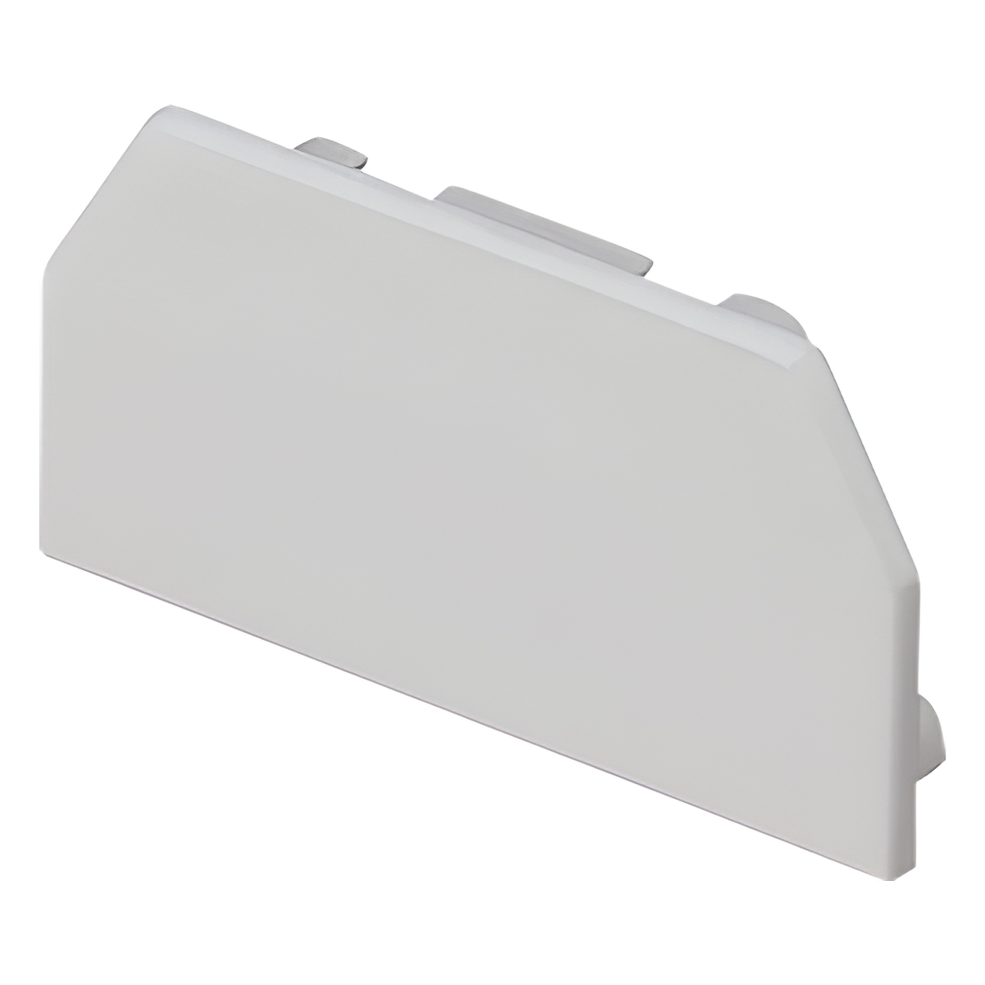Tapa Final, para uso con canaleta T45, Material PVC Rígido, Color Blanco Mate