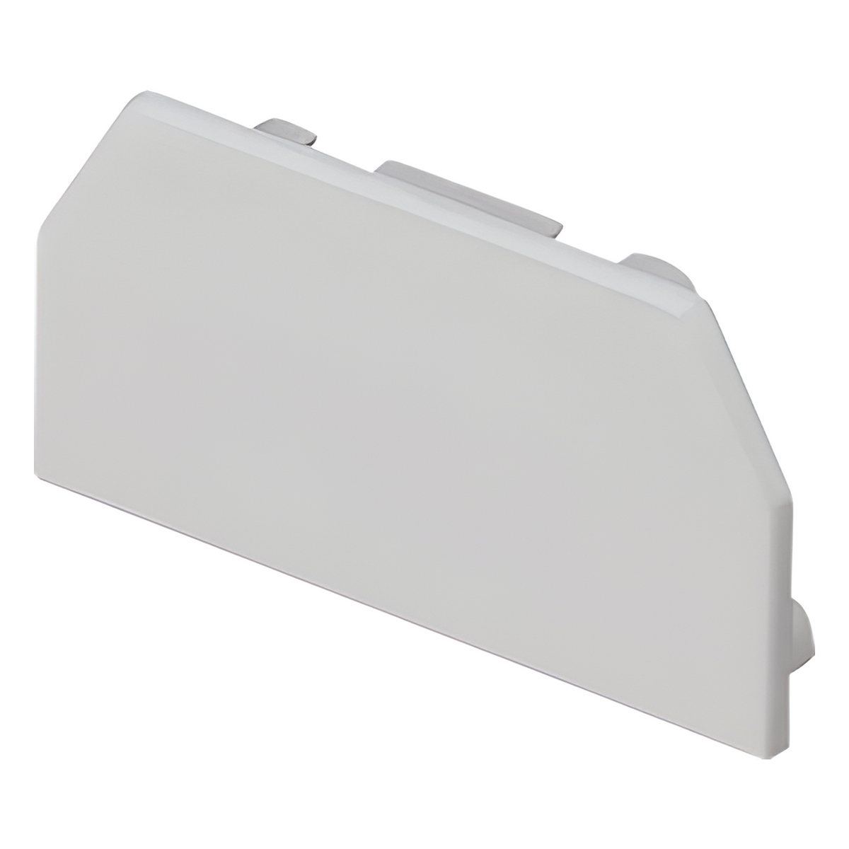 Tapa Final, para uso con canaleta T45, Material PVC Rígido, Color Blanco Mate