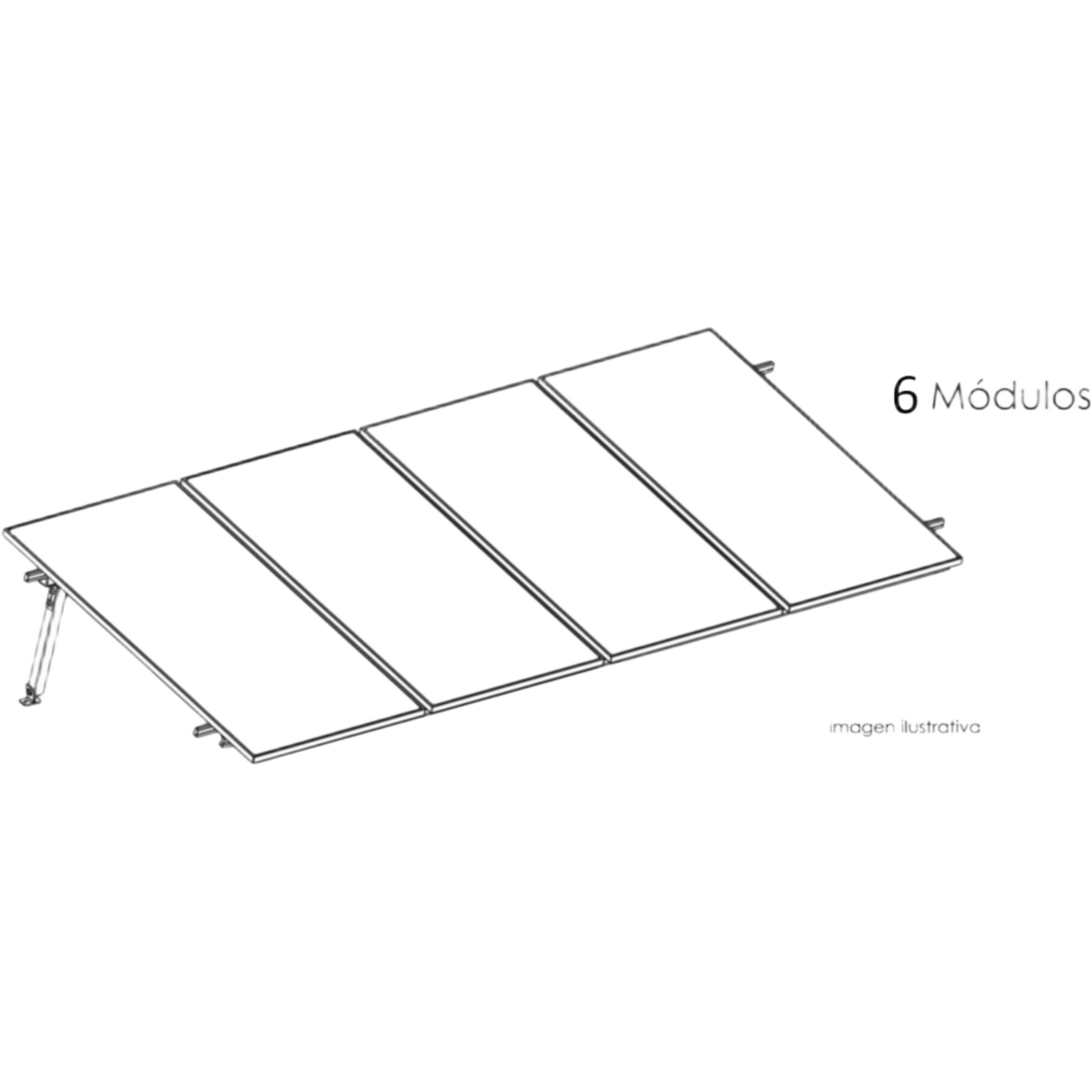 Kit Basel Sistema de Montaje Solar para 6 Módulos / Inclinación 10° / Para Módulo 645 W / Dimensiones del Módulo 2.382 m (7.8 ft) x 1.134 m (3.7 ft) / Velocidad de Viento 170 km/h /  Losa Plana Una Fila