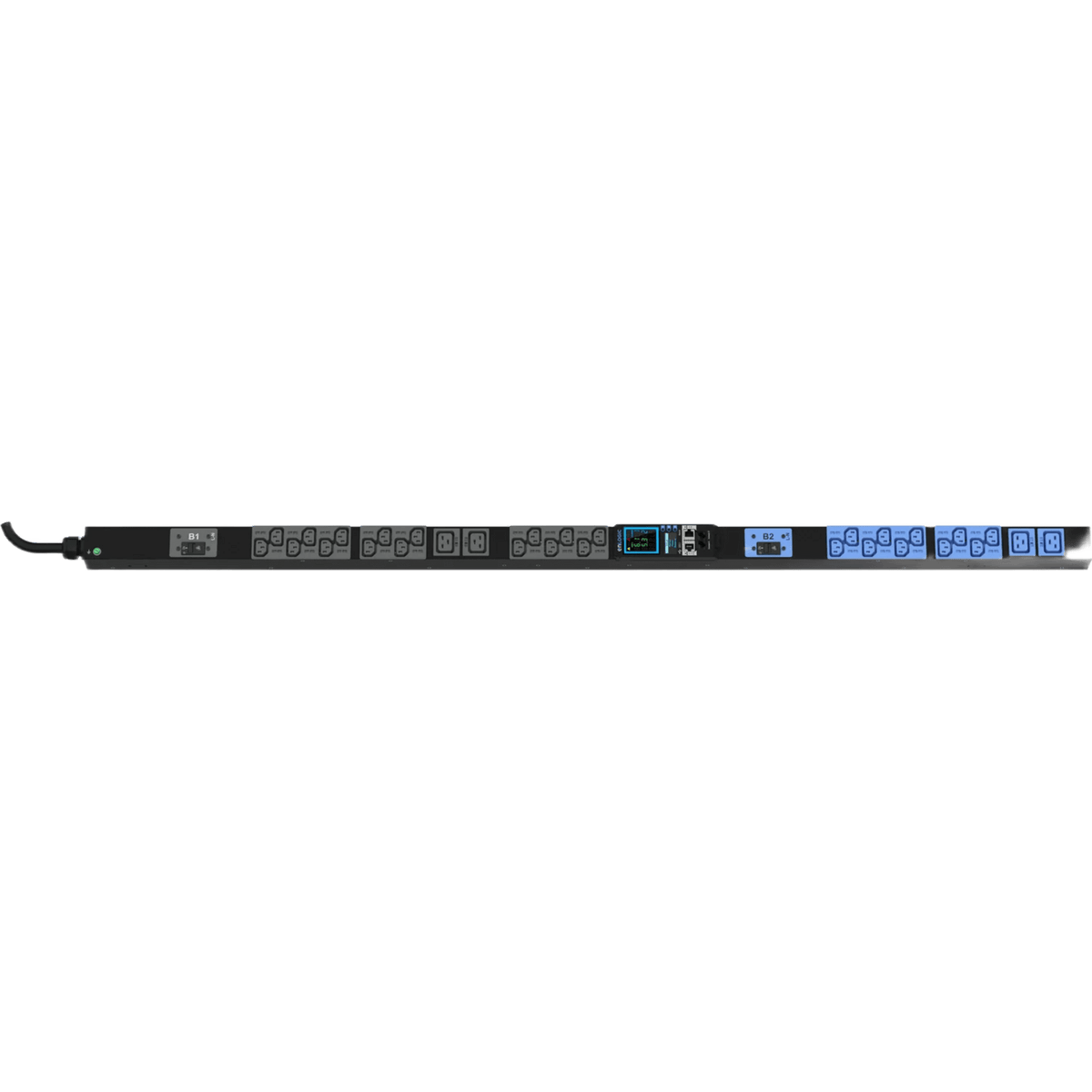 PDU Inteligente Enlogic / 24 Tomas (20) C13 + (4) C19 / 230 Vca Monofásico 32 A / 7.4 kVA / Medición por Entrada / 2 Breakers 16 A / 0U Vertical 1.49 m (4.9 ft)