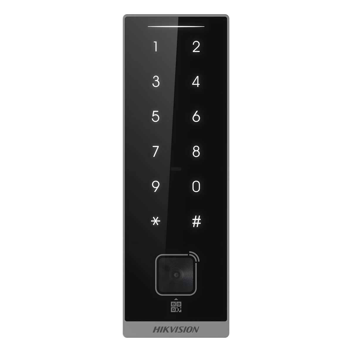 Teclado Esclavo con Lector de Tarjetas Virtuales Bluetooth y Códigos QR / Tarjetas MIFARE y PROX EM / Contraseñas / RS-485 Wiegand OSDP / Frecuencias 13.56 MHz y 125 KHz / Autenticación Tarjeta PIN QR Bluetooth / Táctil