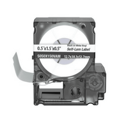 Casete de 175 Etiquetas Autolaminadas de 12.7 x 38.1 mm (0.5 x 1.5 pulgadas), para Cables de 4 a 8.1 mm (0.16 a 0.32 pulgadas) de Diámetro, Área de Impresión Color Blanco