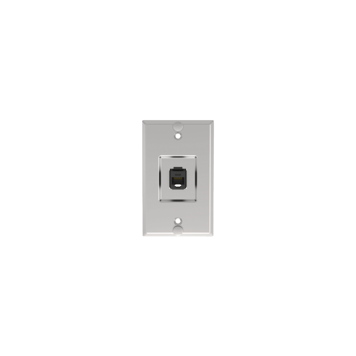 Placa de Pared Telefónica, Salida de 1 Puerto Keystone, Con Jack Cat5e Estilo TP, de Acero Inoxidable