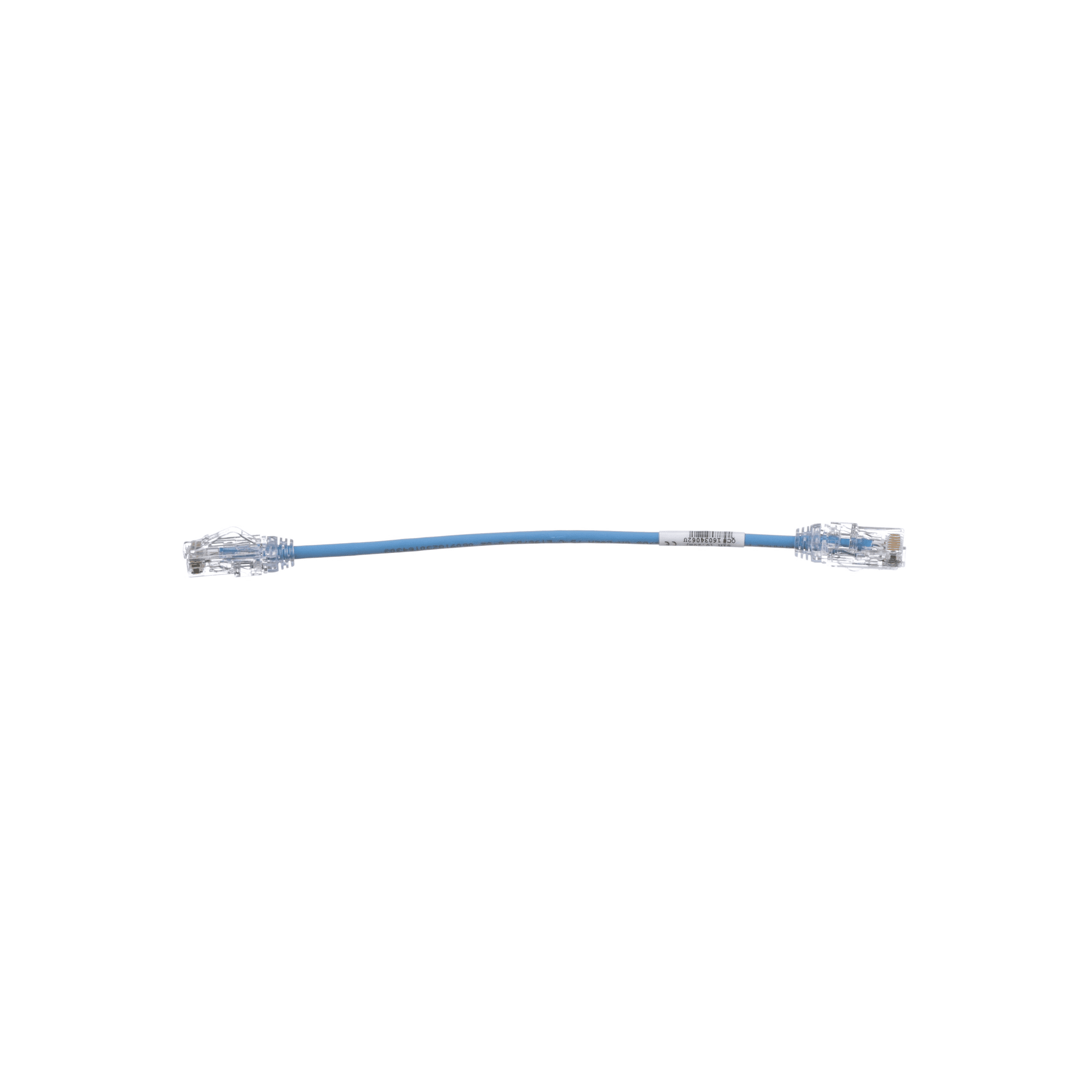 Cable de Parcheo UTP Cat6A, CM/LSZH, Diámetro Reducido (28AWG), Color Azul, 20 cm (7.87 pulgadas).