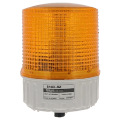 Luz estroboscópica LED Ámbar, 110 VCA de Montaje en Panel / Selección de Función Steady/Flashing con Buzzer de 90 dB integrado