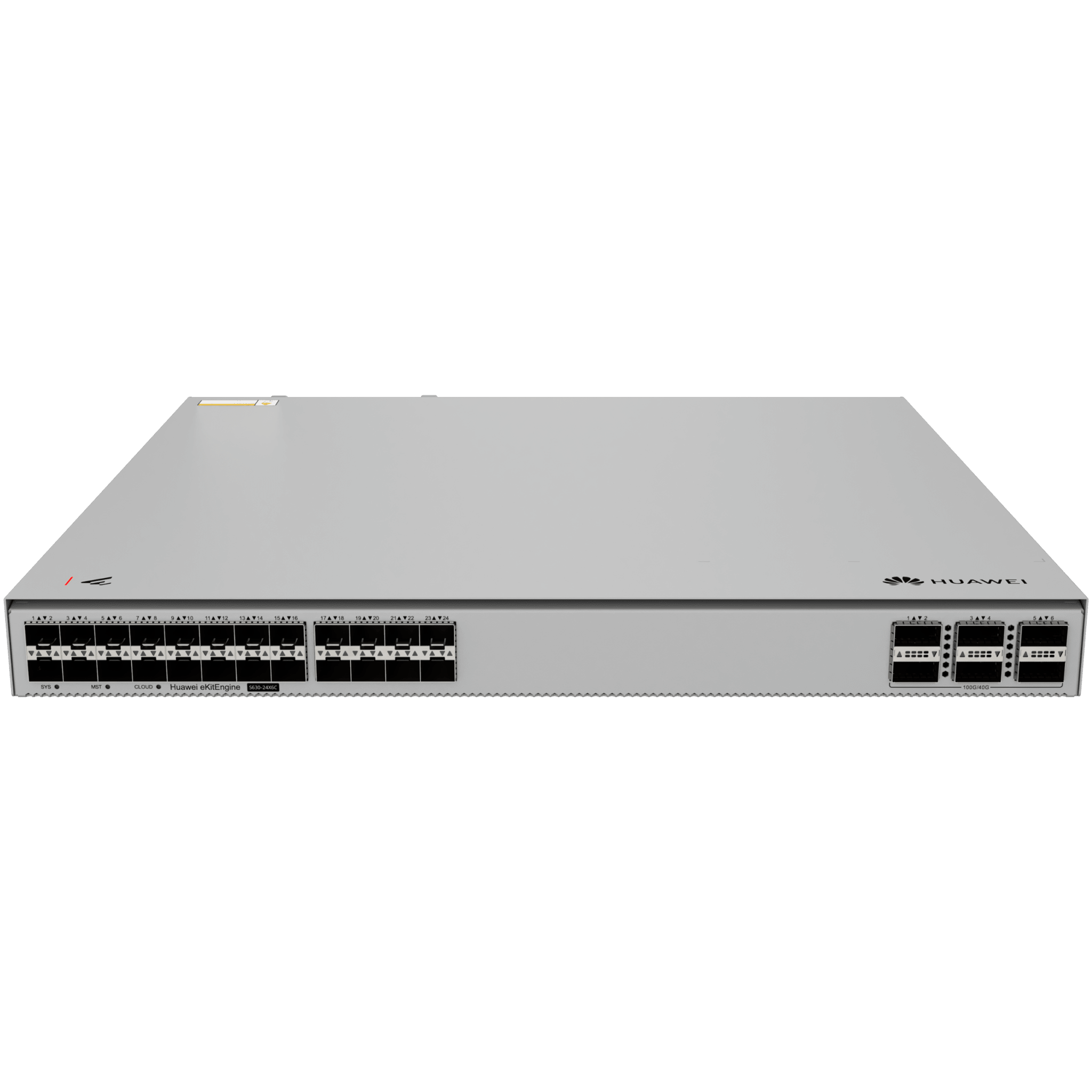 Switch 10GE Core / 24 Puertos 10GE SFP+ / 6 Puertos 100GE QSFP28 / Switching 1680 Gbps / Forwarding 1250 Mpps / iStack / Gestión Cloud / SME