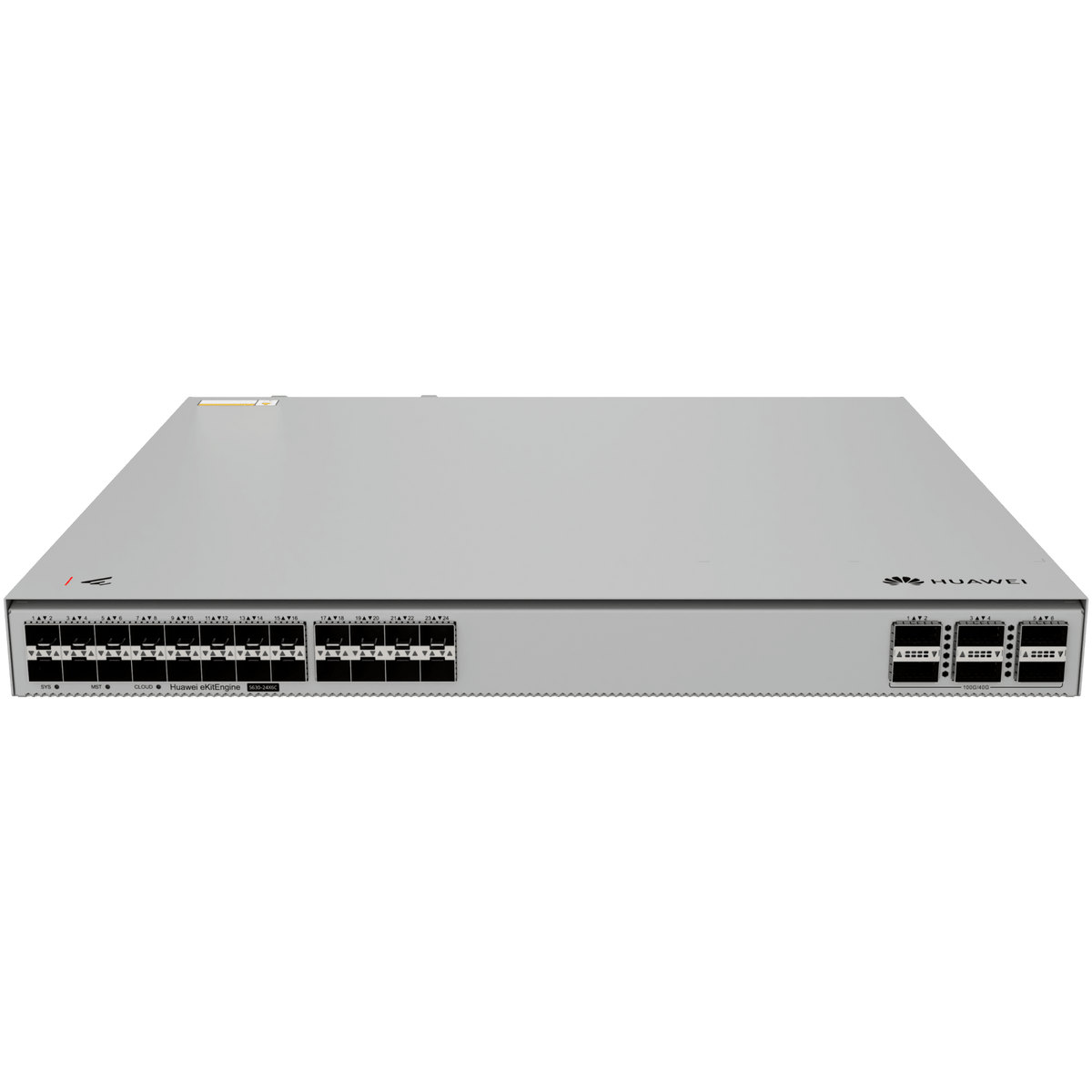 Switch 10GE Core / 24 Puertos 10GE SFP+ / 6 Puertos 100GE QSFP28 / Switching 1680 Gbps / Forwarding 1250 Mpps / iStack / Gestión Cloud / SME