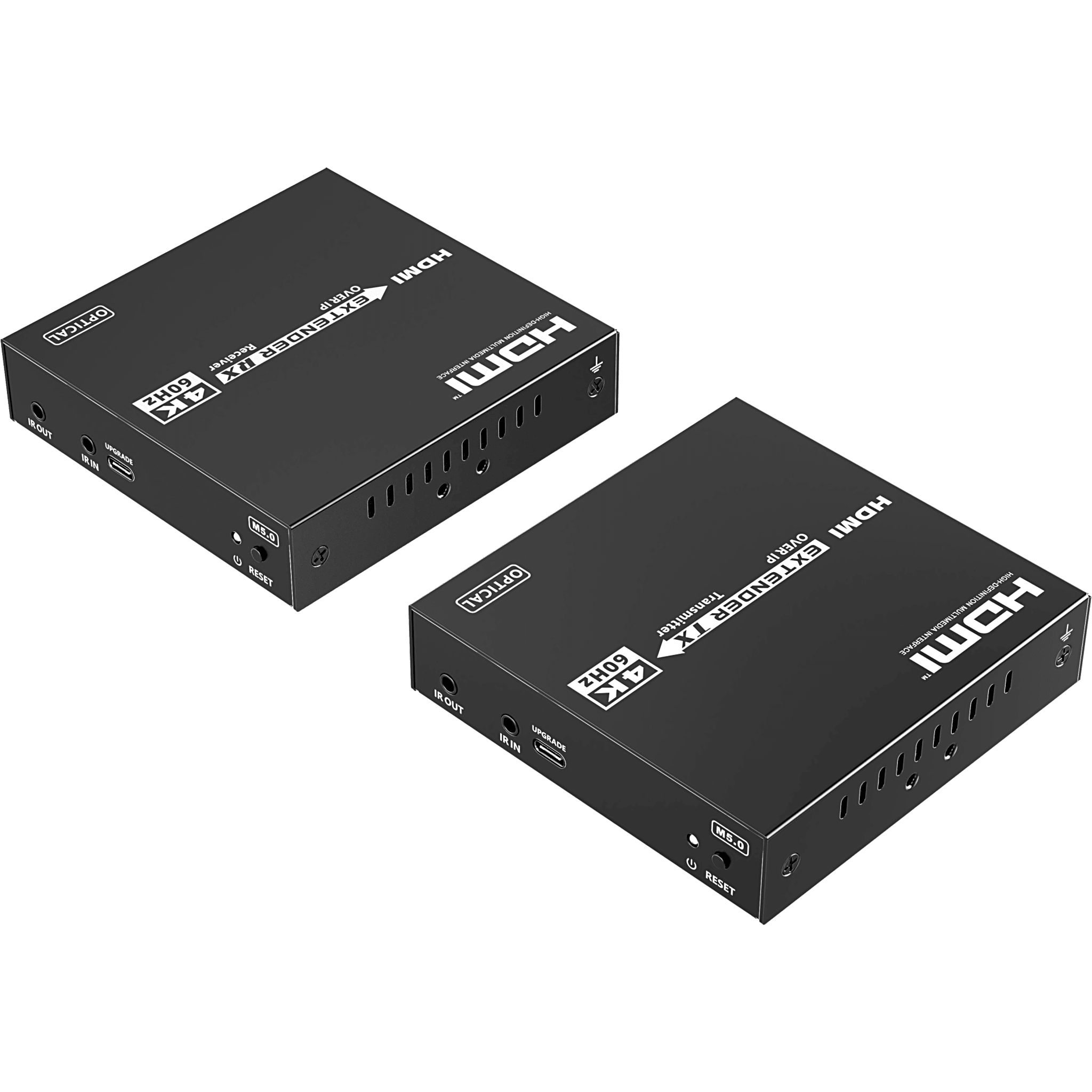 Extensor HDMI sobre IP | 4K60Hz | Fibra Óptica 40 km (24.85 mi) | 18 Gbps | HDMI 2.0 | HDCP 1.4/2.2 | IR | Protección ESD