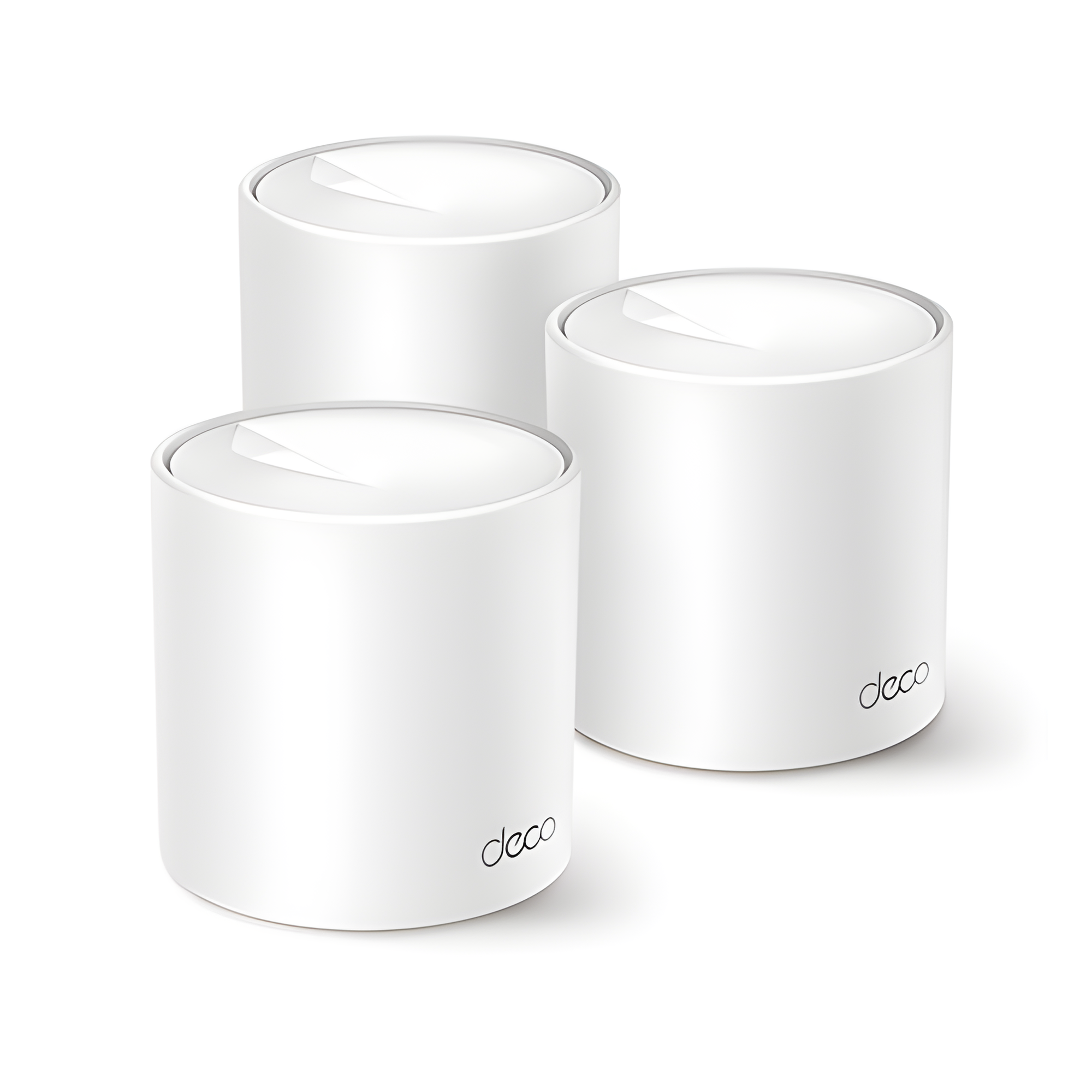 Kit 3 Routers Inalámbricos MESH Interior para Hogar / Doble Banda Wi-Fi 6 AX1500 Mbps / 2 Puerto Gigabit WAN/LAN / 2 Antenas Internas / Administración Mediante la App Deco (iOS, Android) / Protección HomeShield