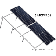 Kit Basel Sistema de Montaje Solar para 6 Módulos / Inclinación 10° / Para Módulo 645 W / Dimensiones del Módulo 2.382 m (7.8 ft) x 1.134 m (3.7 ft) / Velocidad de Viento 170 km/h /  Losa Plana Doble Fila
