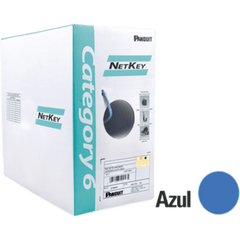 Bobina de Cable UTP 305 Metros (1000 Pies) de Cobre, NetKey, Reelex, Azul, Categoría 6 (24 AWG), 1000Mbps, PVC (CM), de 4 Pares