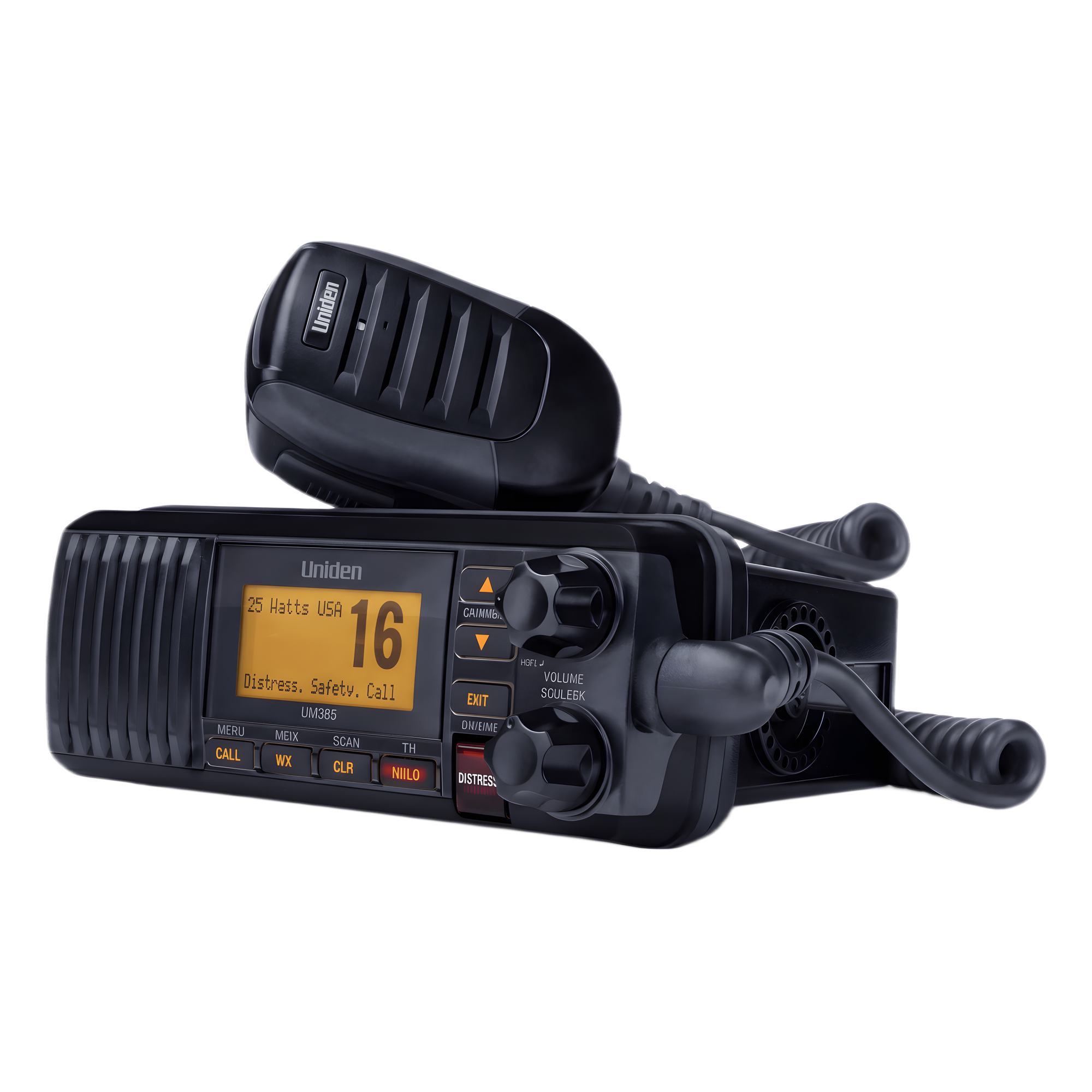 Radio Móvil Marino VHF / 25W / IPX4 / DSC Clase D con GPS / Pantalla LCD / Negro