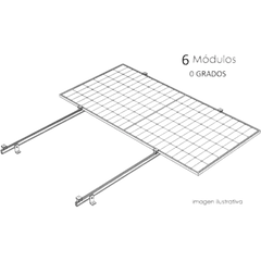 Kit Basel Sistema de Montaje Fotovoltaico Para 6 Módulos a 0° / Velocidad de Viento 170 km/h / Módulo 2.382 m x 1.134 m (7.81 ft x 3.72 ft) / Potencia 645 W