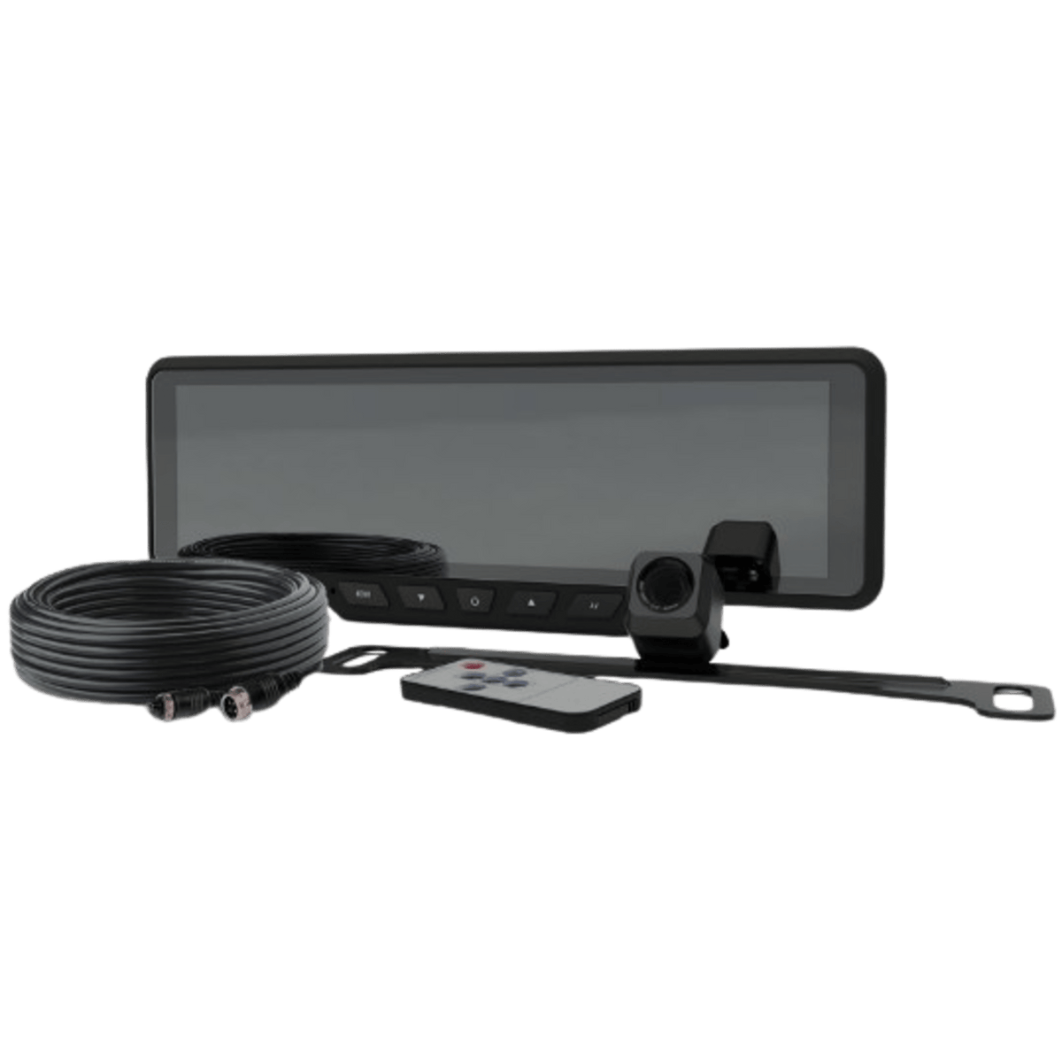Sistema alambrico de reversa con camara y monitor de 9 pulgadas, Incluye cámara para placa de 170°