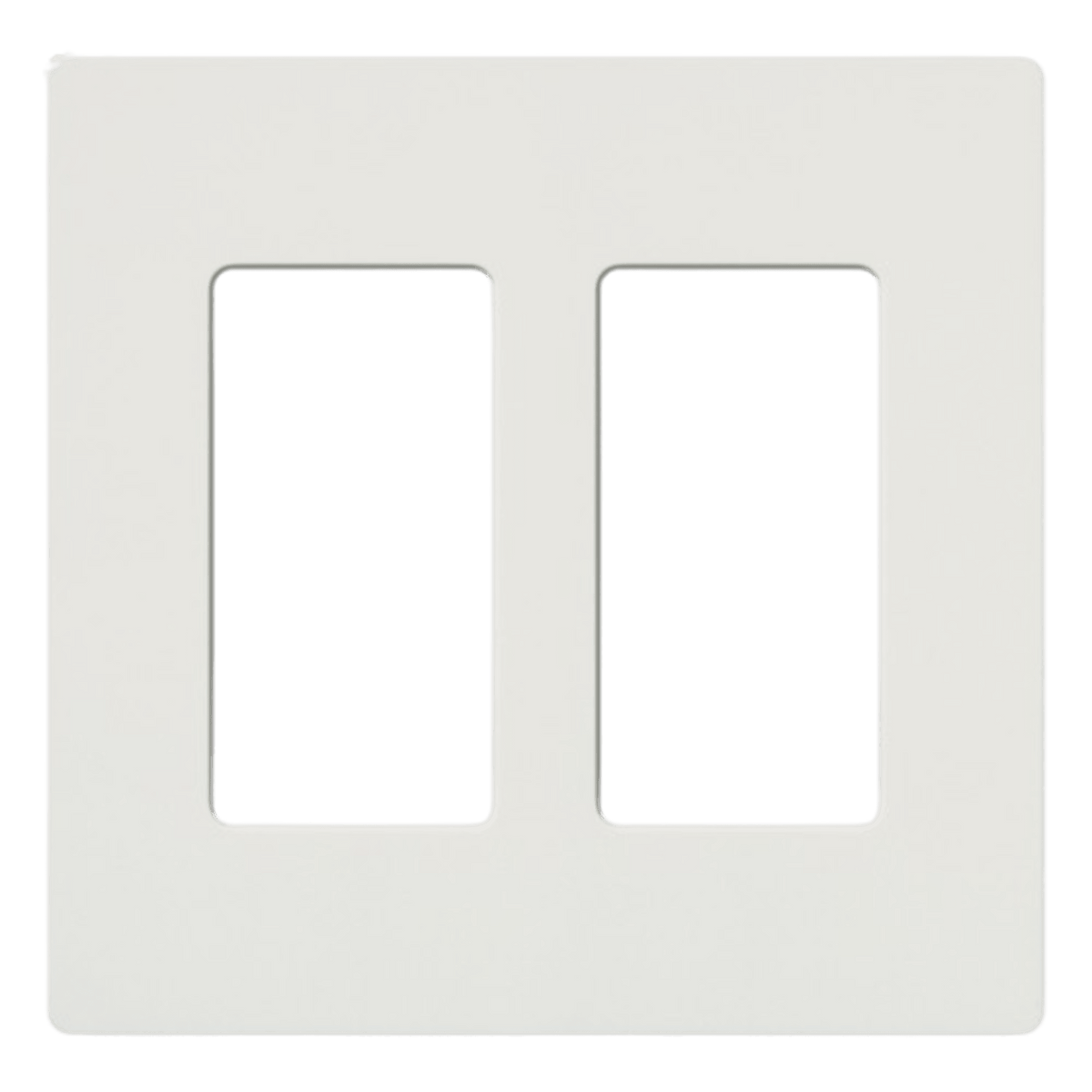 Placa de pared Claro de 2 espacios sin tornillos visibles, color blanco brillante, para atenuadores, apagadores y controles Pico Lutron