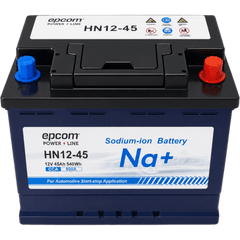 Batería Automotriz de Iones de Sodio para Start-Stop / 12 Vcc 45 Ah / 540 Wh / 800 CCA / 3000+ Ciclos / Reemplazo Directo de Plomo-Ácido