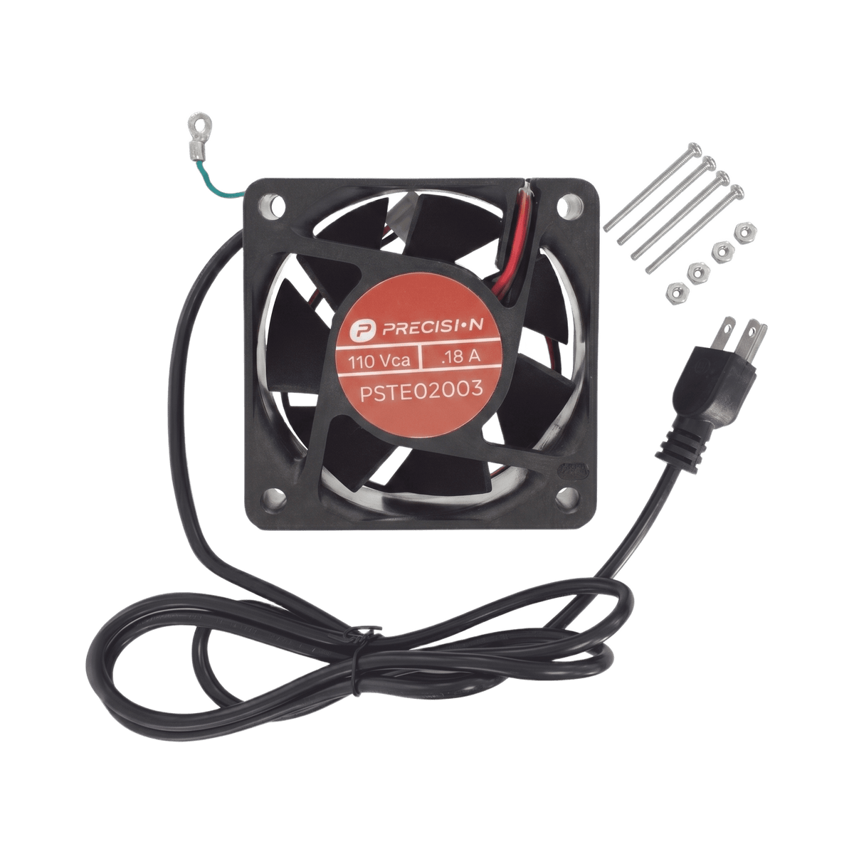 Ventilador de 110 Vca de 12 x 12 cm con Cable y Tornillería