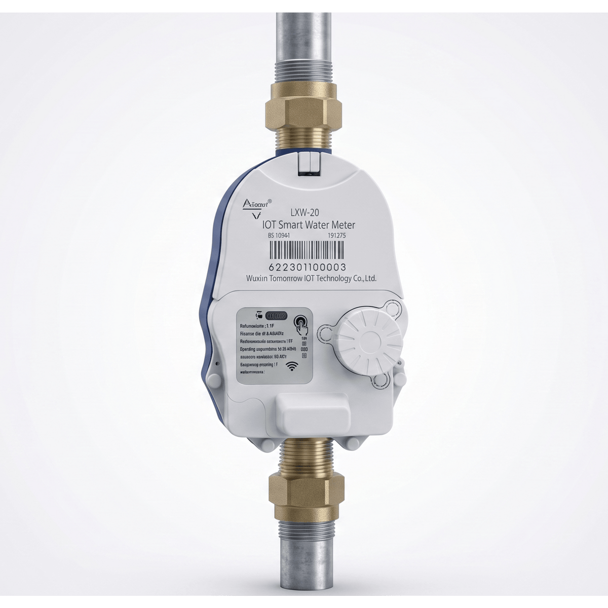 Medidor de Agua Mecánico LoRaWAN IoT de 3 Pulgadas / Smart Metering y Telemetría para BMS / Válvula de Corte de Flujo / Batería Litio de Larga Duración / Comunicación Inalámbrica / Monitoreo Remoto