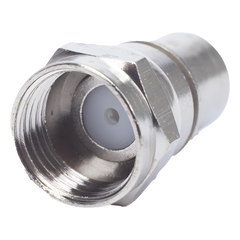 Conector F Macho, Plegable con PIN para Cable RG-6, Cuerpo de Bronce Niquelado.
