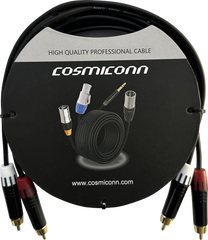 Cable 2 RCA x 2 RCA, conectores negros, con diferenciador de blanco y rojo (2x MT380-RD - 2x MT380-WH), length 3m