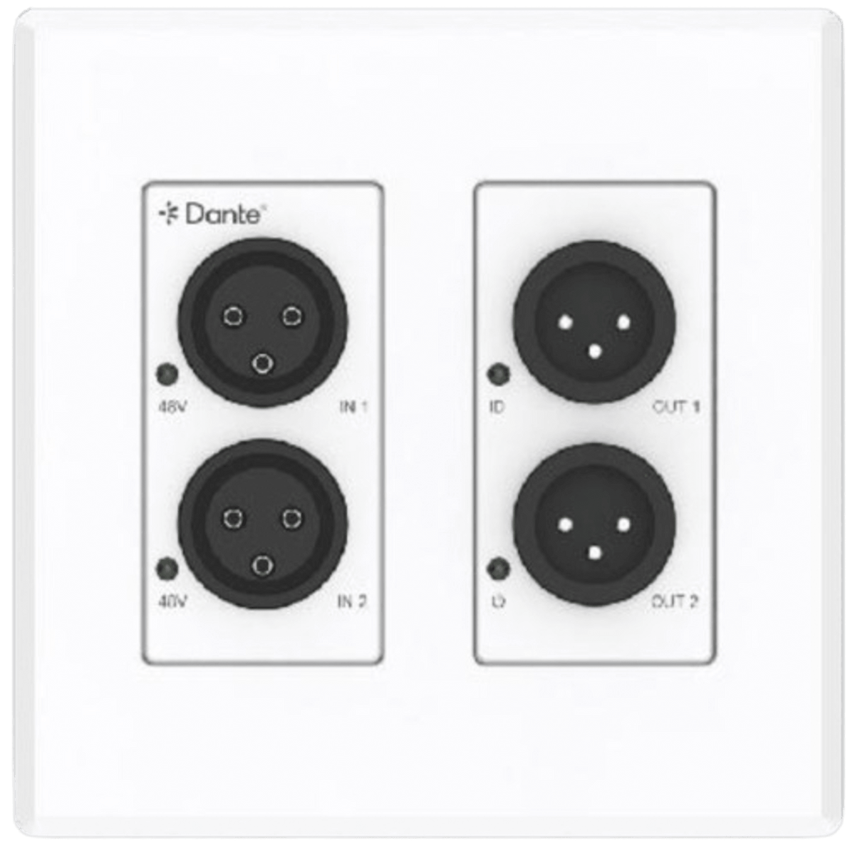 Extensor de Audio Analógico XLR a Dante® | 2 Entradas y 2 Salidas | Conversión Digital de Audio | PoE IEEE 802.3af | Phantom Power 48V | Latencia Configurable 1-5ms | Rango Dinámico >90dB